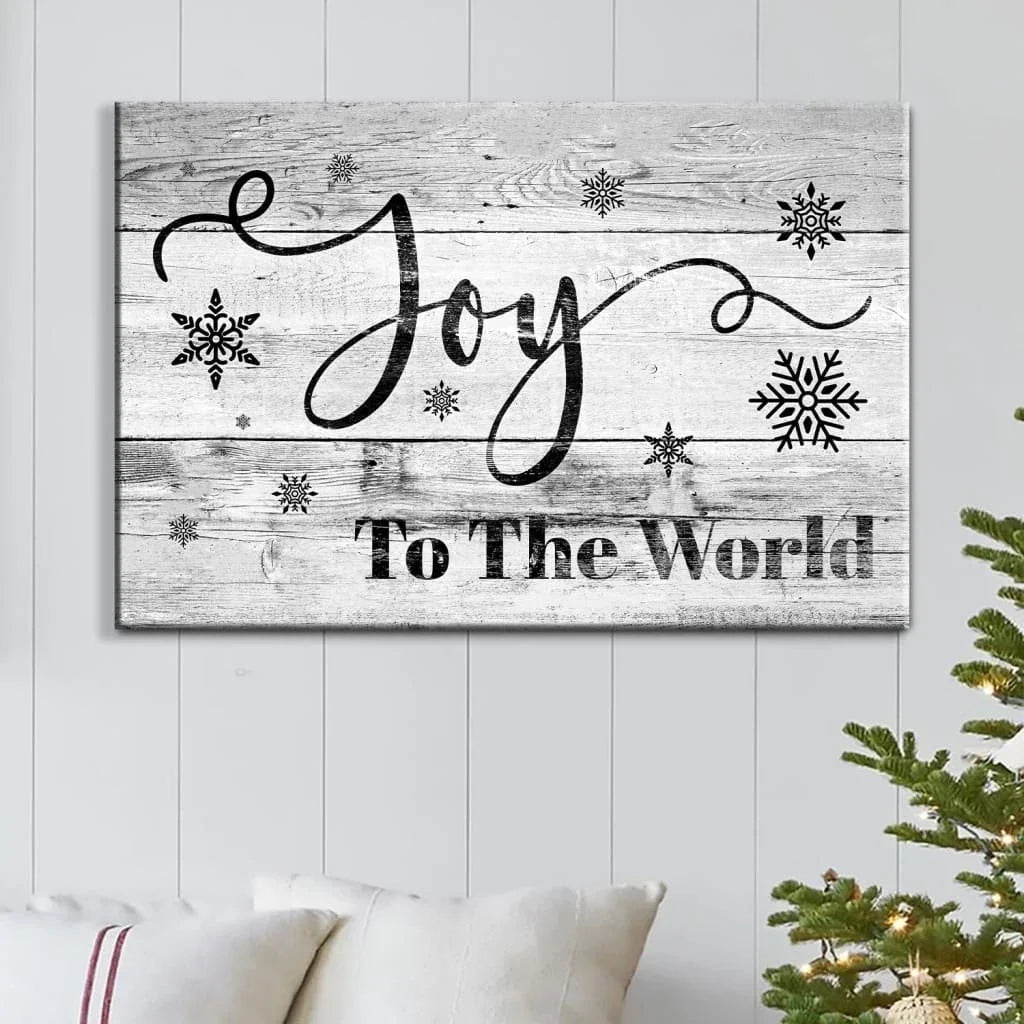 christian christmas wall decor joy to the world christmas wall art canvas (Landscape) (view 5)