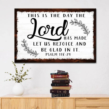 christian wall art this is the day the lord has made canvas print (Landscape) (view 4)