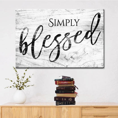 simply blessed wall art canvas modern farmhouse christian wall decor (Landscape) (view 4)