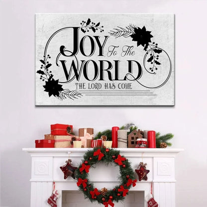 joy to the world the lord has come christmas wall art canvas (Landscape) (view 4)