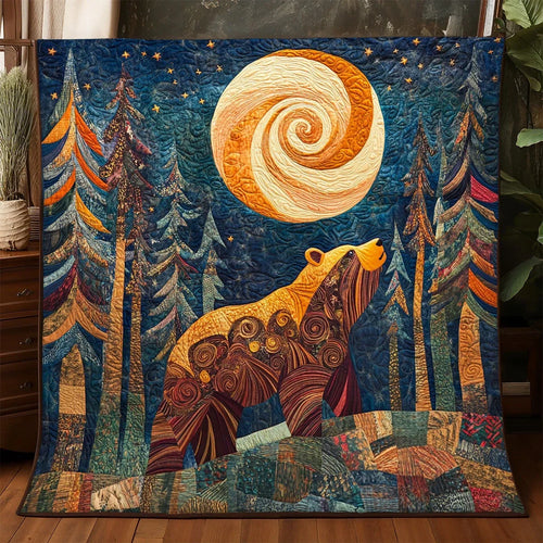 Wild Bear Night Quilt Blanket