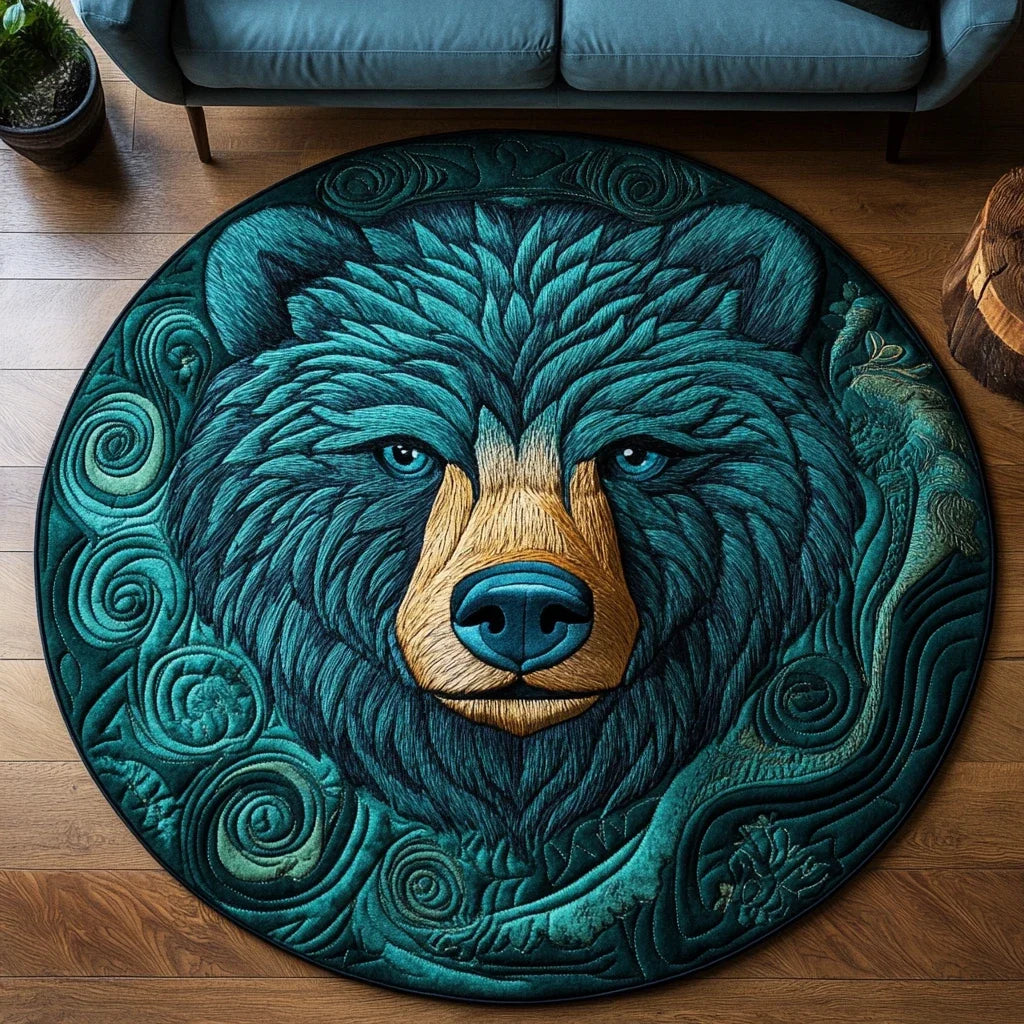 Wild Bear Spirit Quilted Round Mat