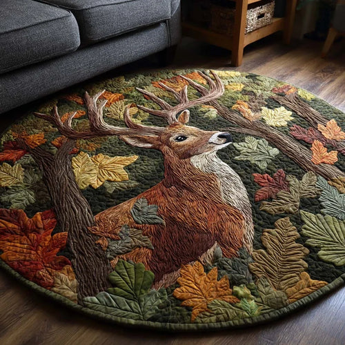 Wild Deer Quilted Round Mat
