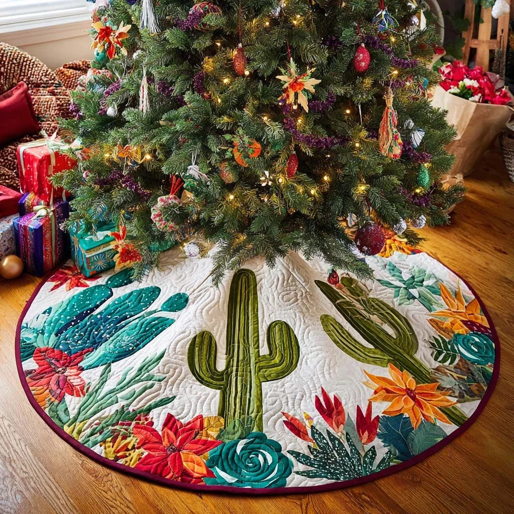 Wild Desert Christmas Quilted Tree Skirt
