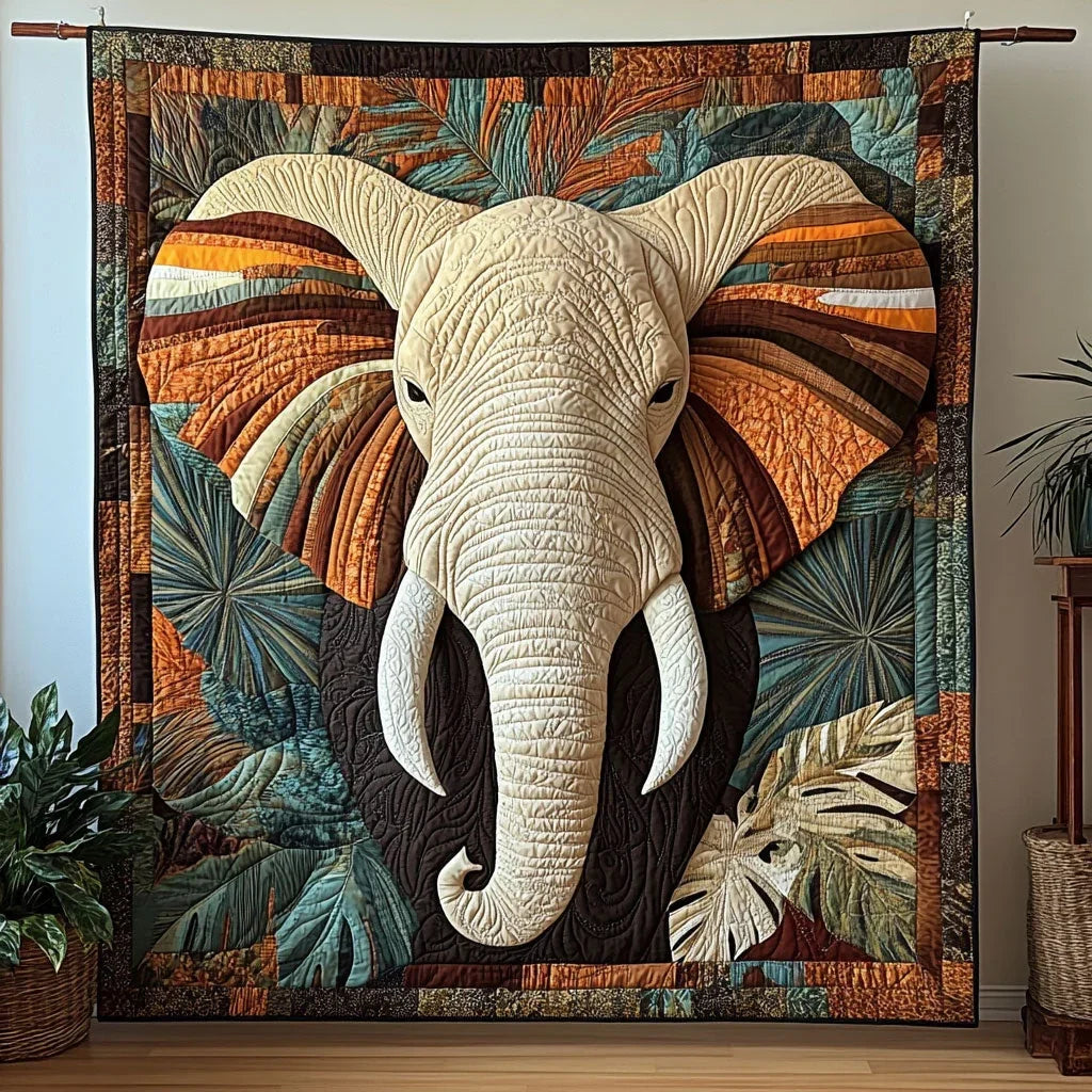 Wild Elephant Quilt Blanket