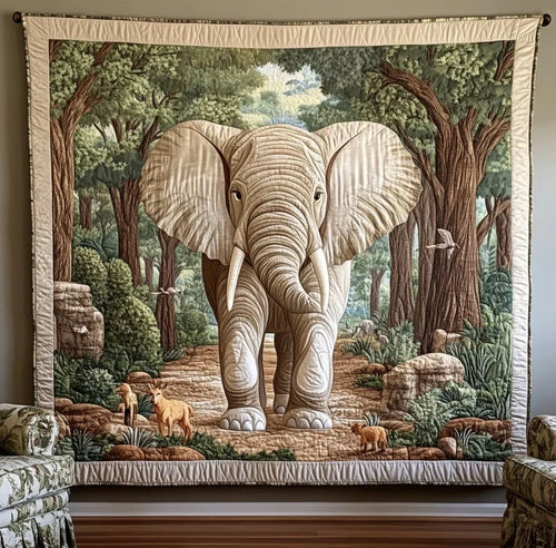 Wild Elephant Quilt Blanket