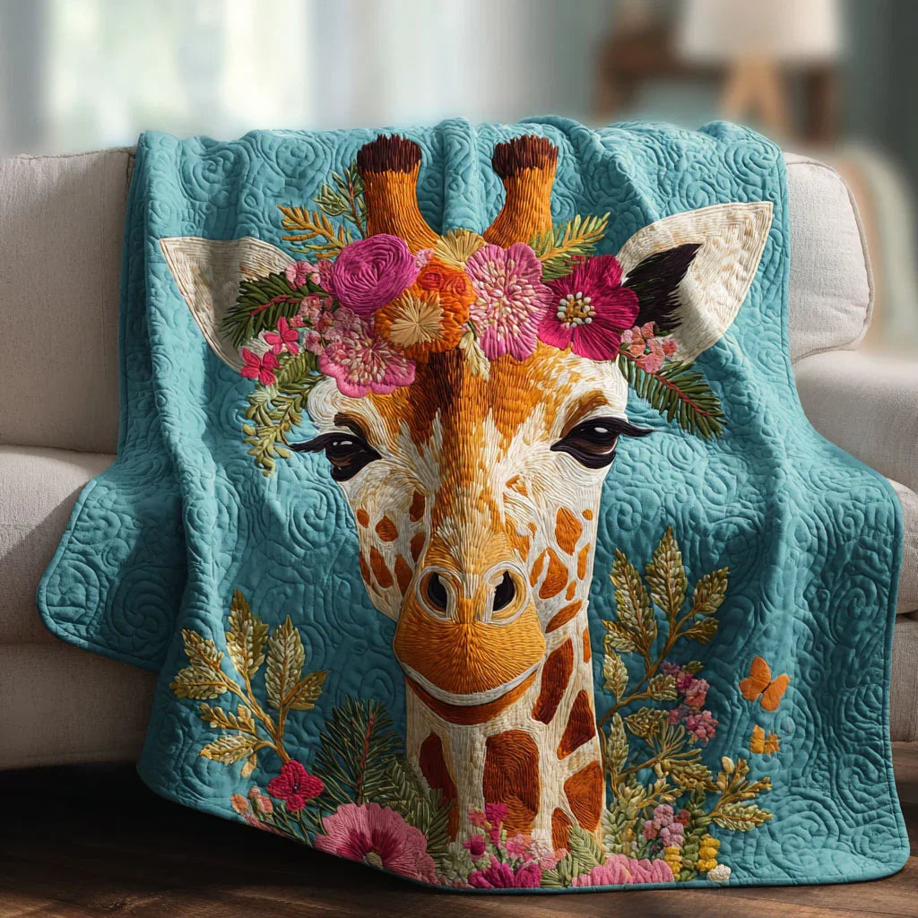 Wild Giraffe Quilt Blanket - Quilted Blanket by Wild and Way