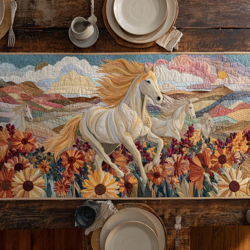 Wild Horse Bloom Quilted Table Runner