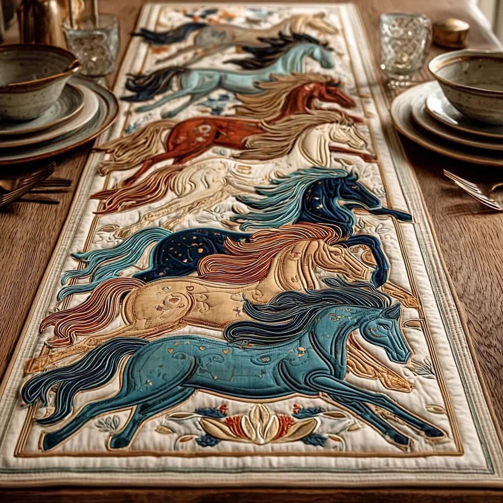 Wild Horses Heritage Quilted Table Runner