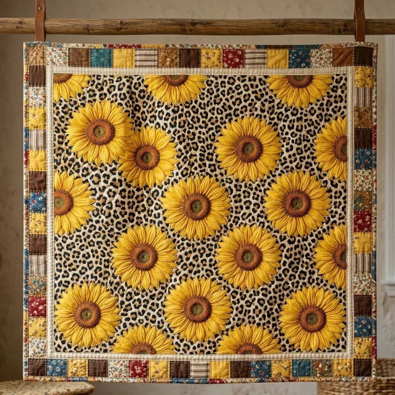 Wild Leopard Sun Quilt Blanket - Quilted Blanket by Wild and Way