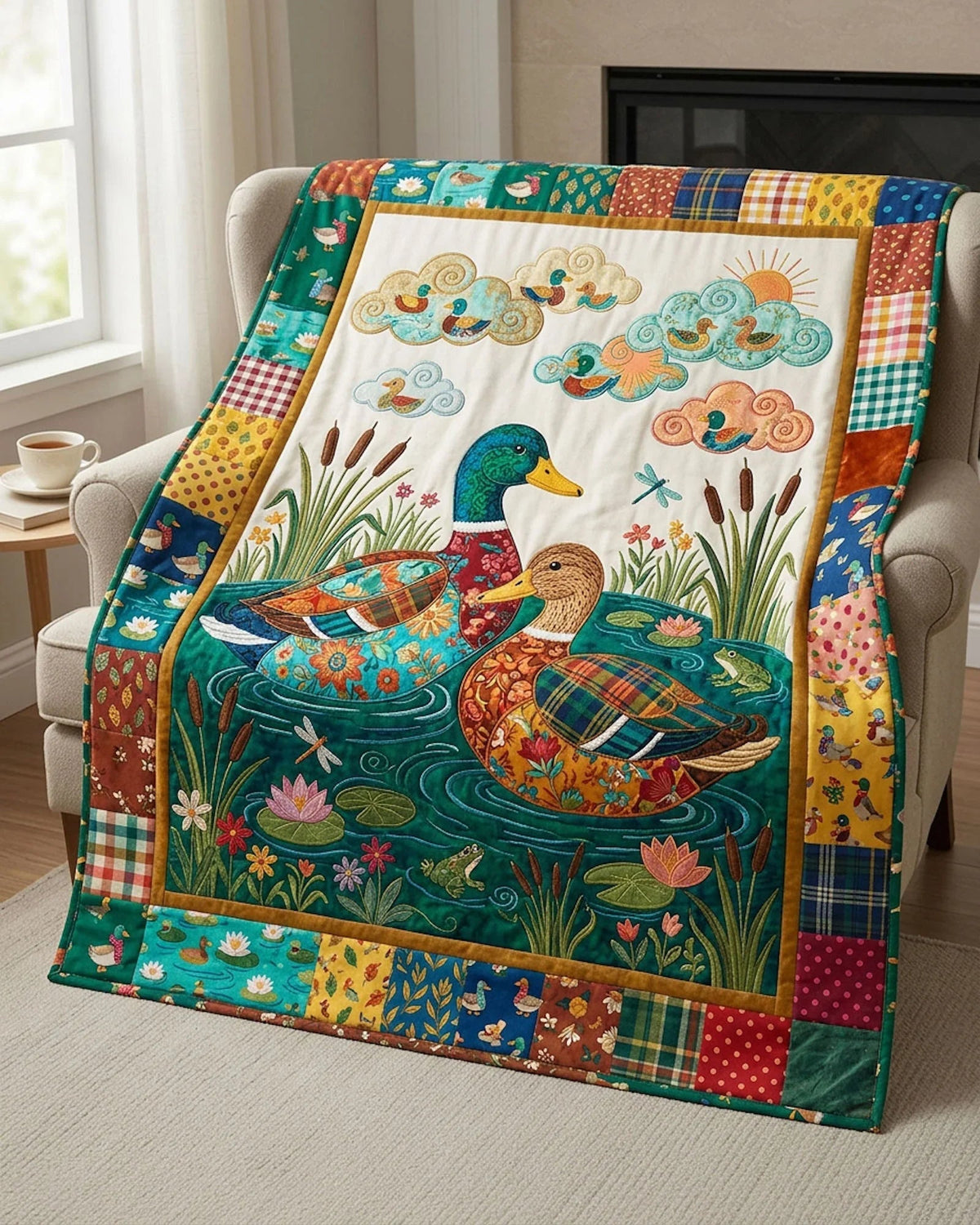 Wild Mallard Quilt Blanket - Quilted Blanket by Wild and Way