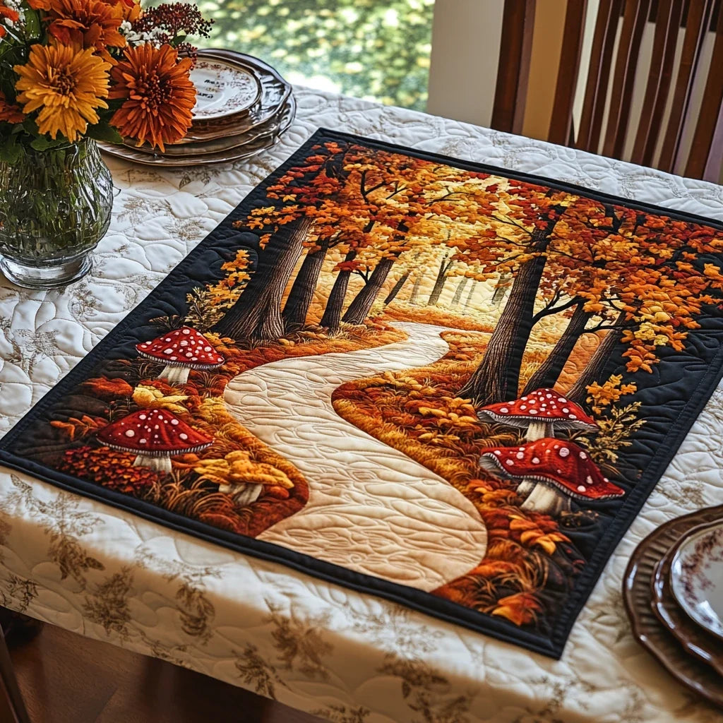 Wild Mushroom Quilted Table Topper