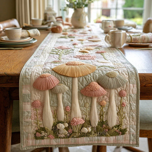 Wild Mushrooms Quilted Table Runner