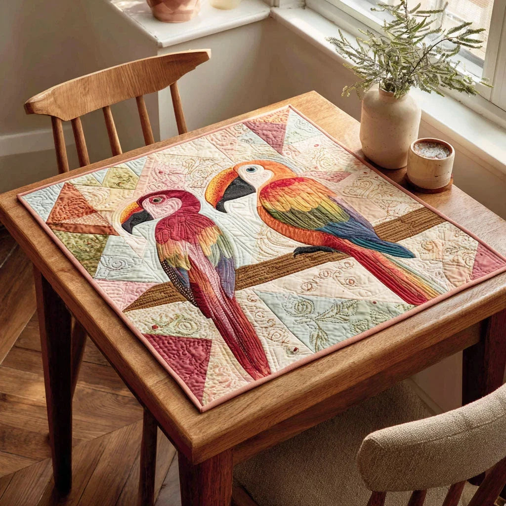 Wild Plumage Quilted Table Topper