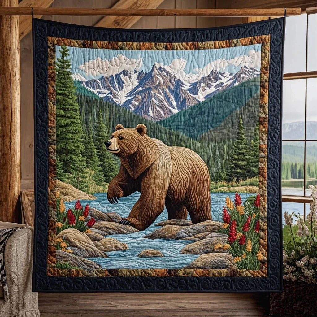 Wild River Bear Quilt Blanket
