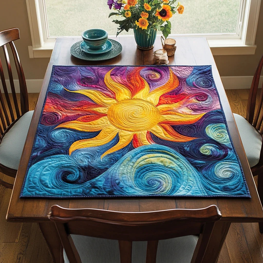 Wild Sunshine Quilted Table Topper