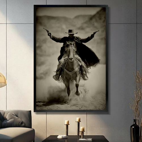 Vintage Cowboy Rider Canvas Art Wall Art