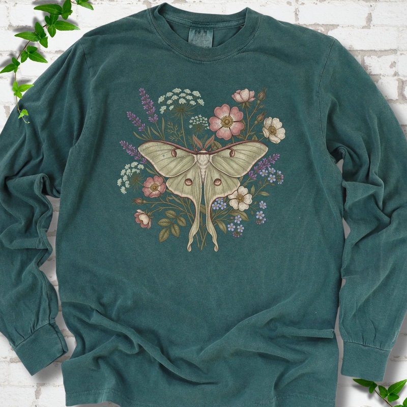 Wildflower Luna Moth LS T-Shirt