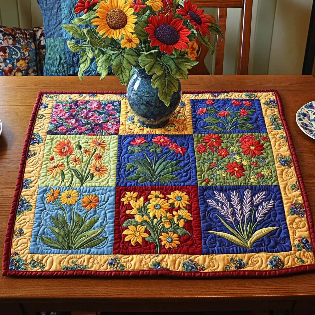 Wildflower Patch Quilted Table Topper