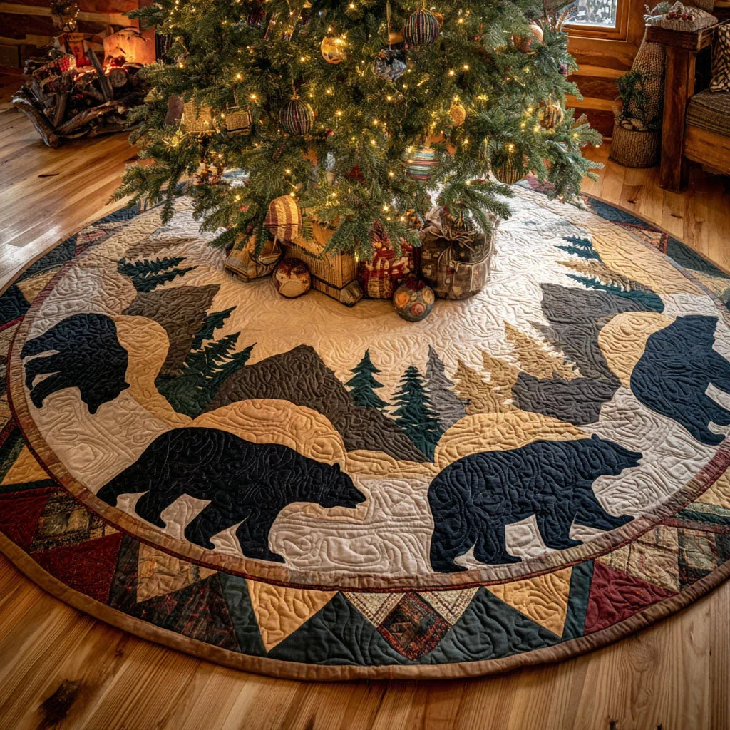 Wildwood Circle Christmas Quilted Tree Skirt