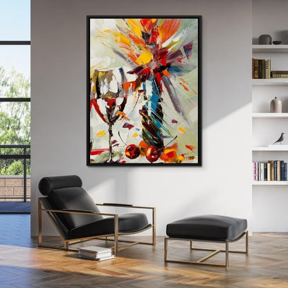 Wine & Flowers Canvas Wall Art
