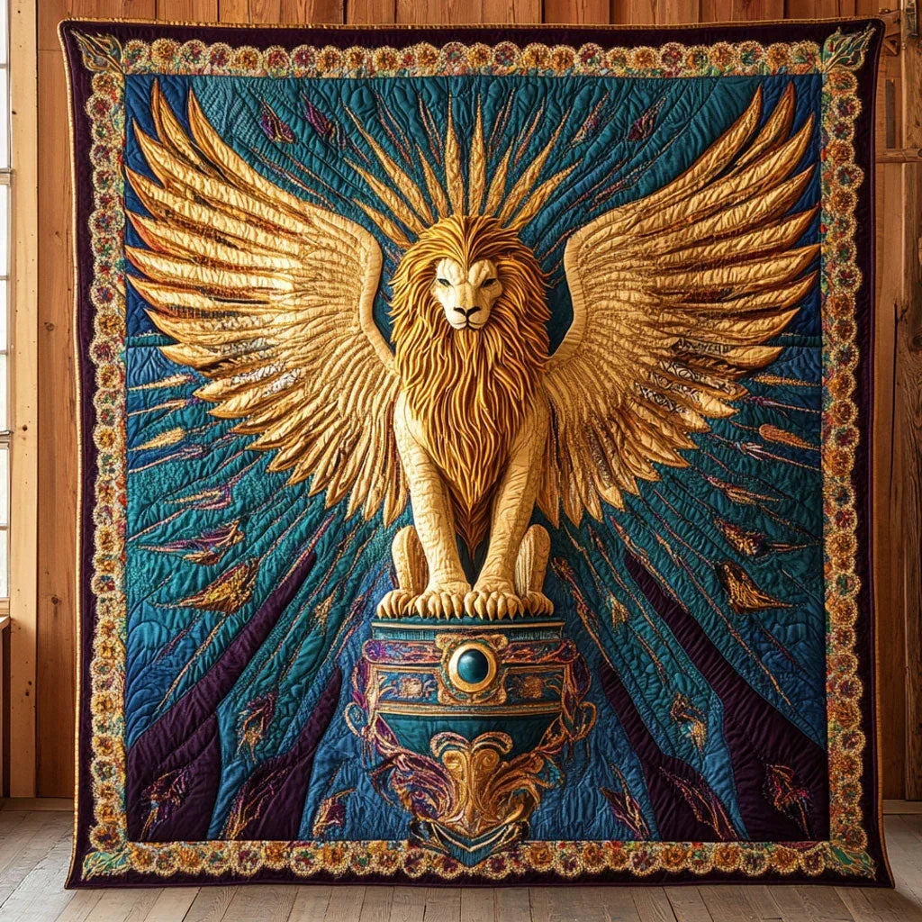 Winged Lion Quilt Blanket