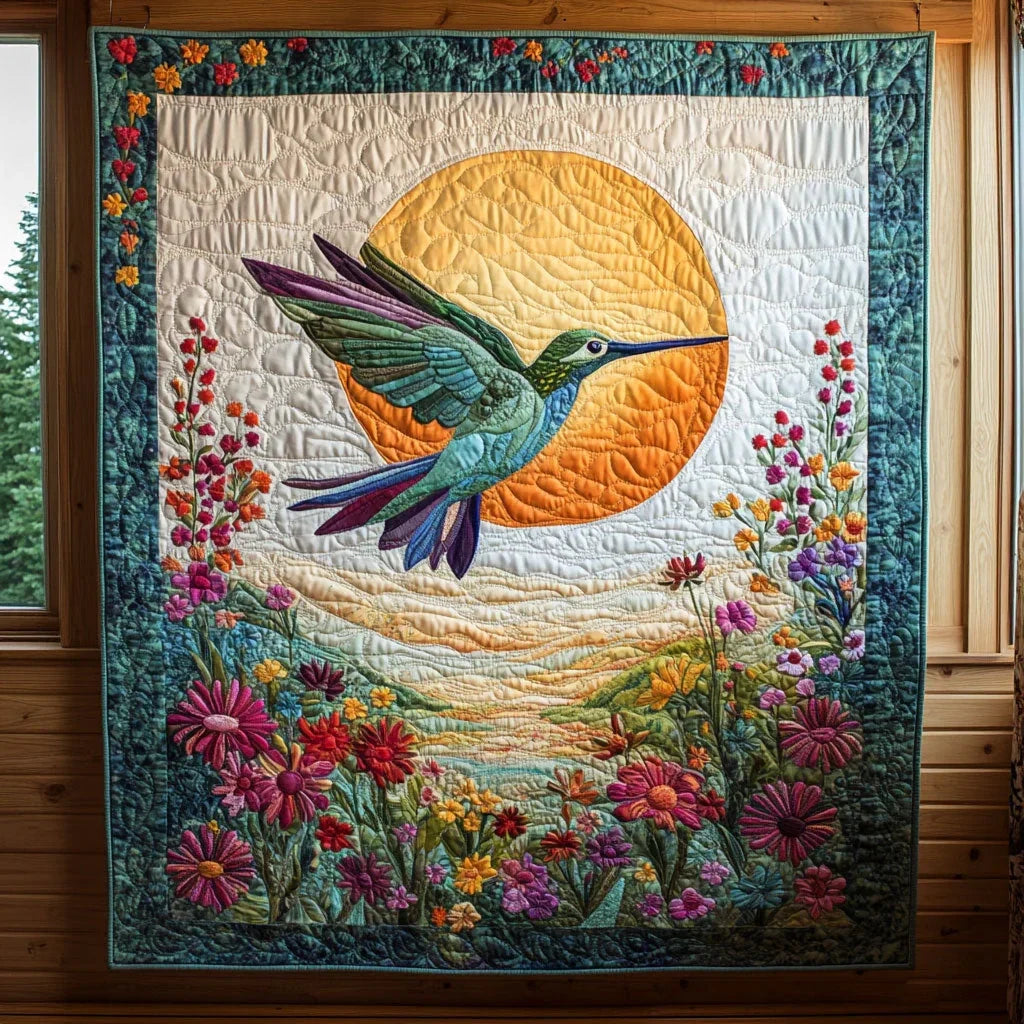 Wings Of Morning Bloom Quilt Blanket