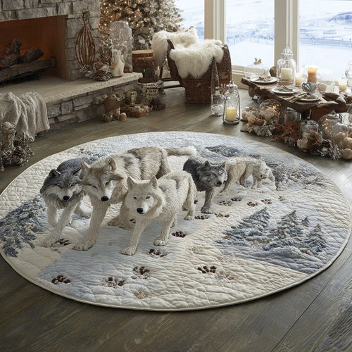 Winter Alpha Quilted Round Mat
