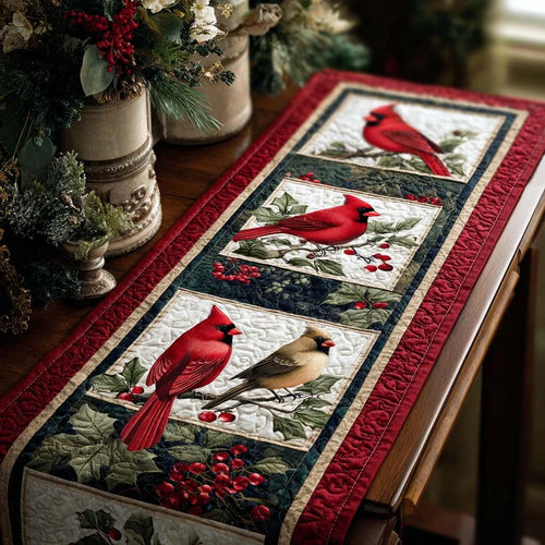 Winter Birds Quilted Table Runner