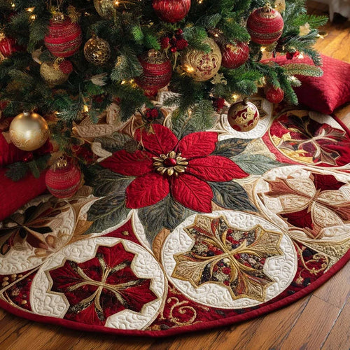 Winter Blessing Christmas Quilted Tree Skirt