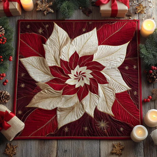 Winter Blossom Twist Quilted Table Topper