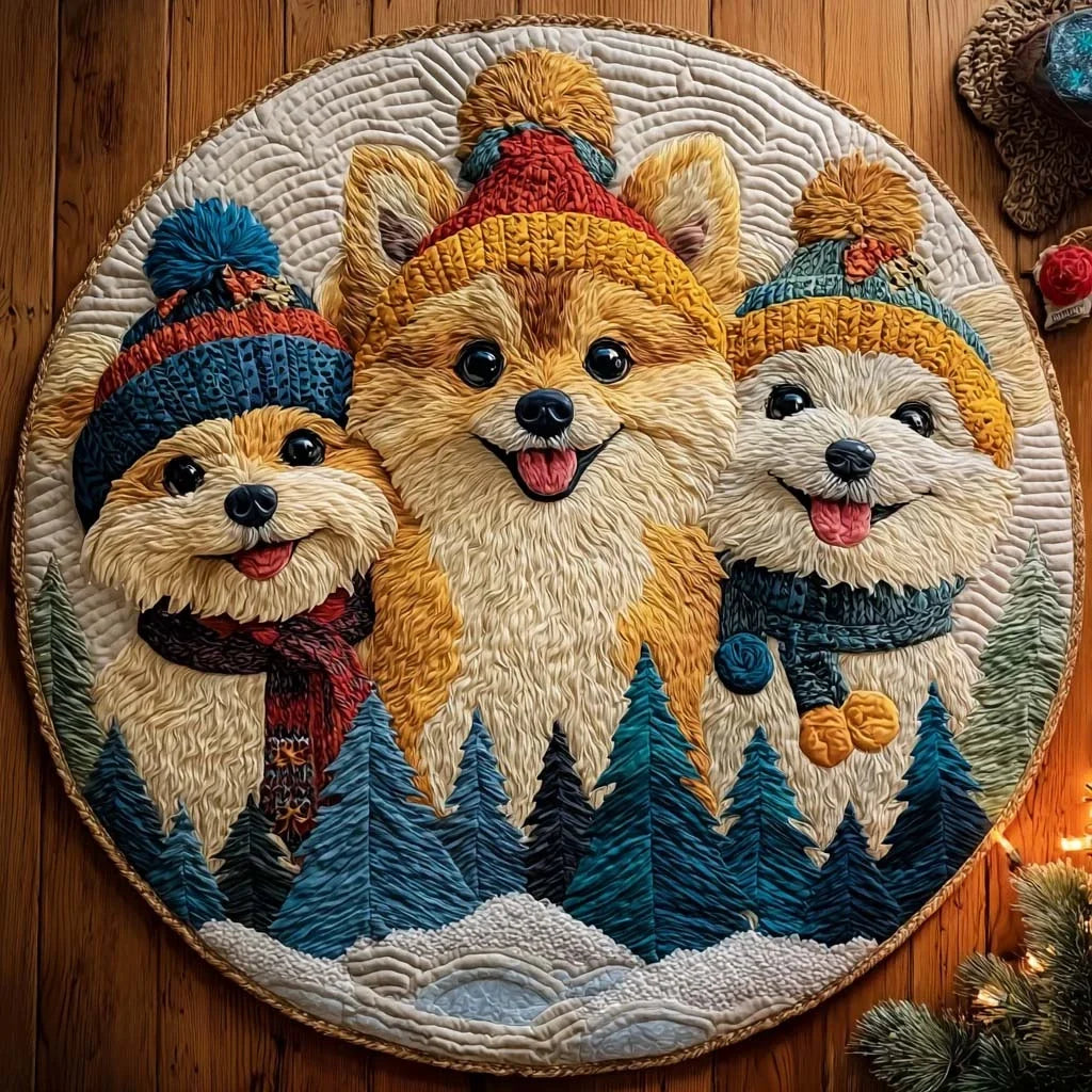 Winter Cheer Quilted Round Mat