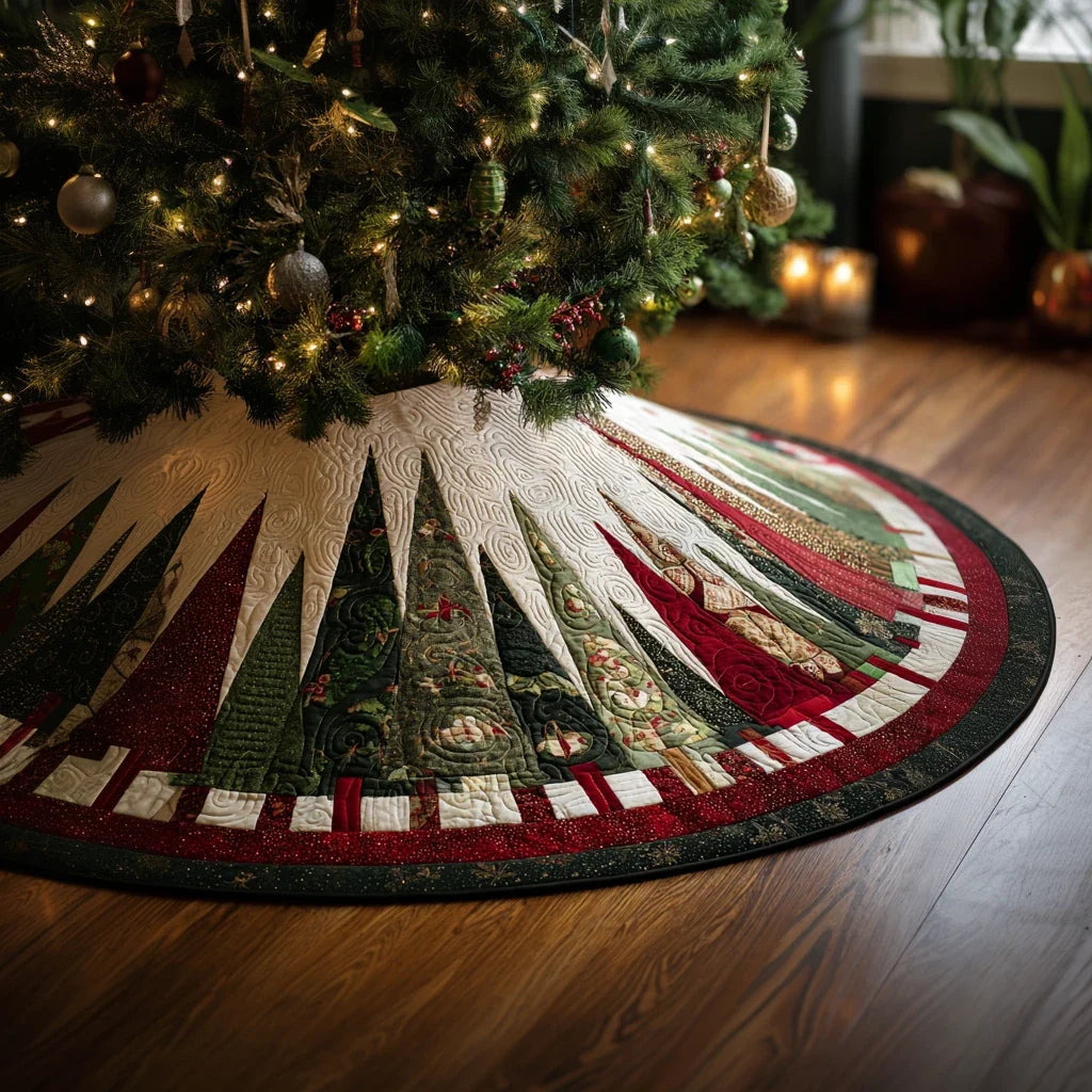 Winter Display Christmas Quilted Tree Skirt