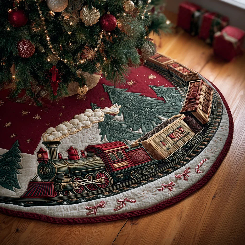 Winter Express Christmas Quilted Tree Skirt