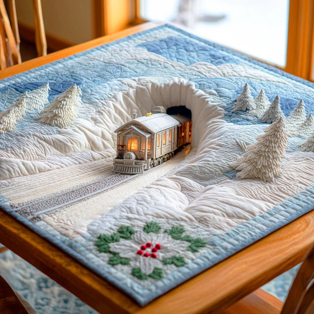 Winter Express Quilted Table Topper