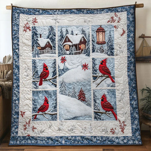 Winter Faith Cardinal Quilt Blanket