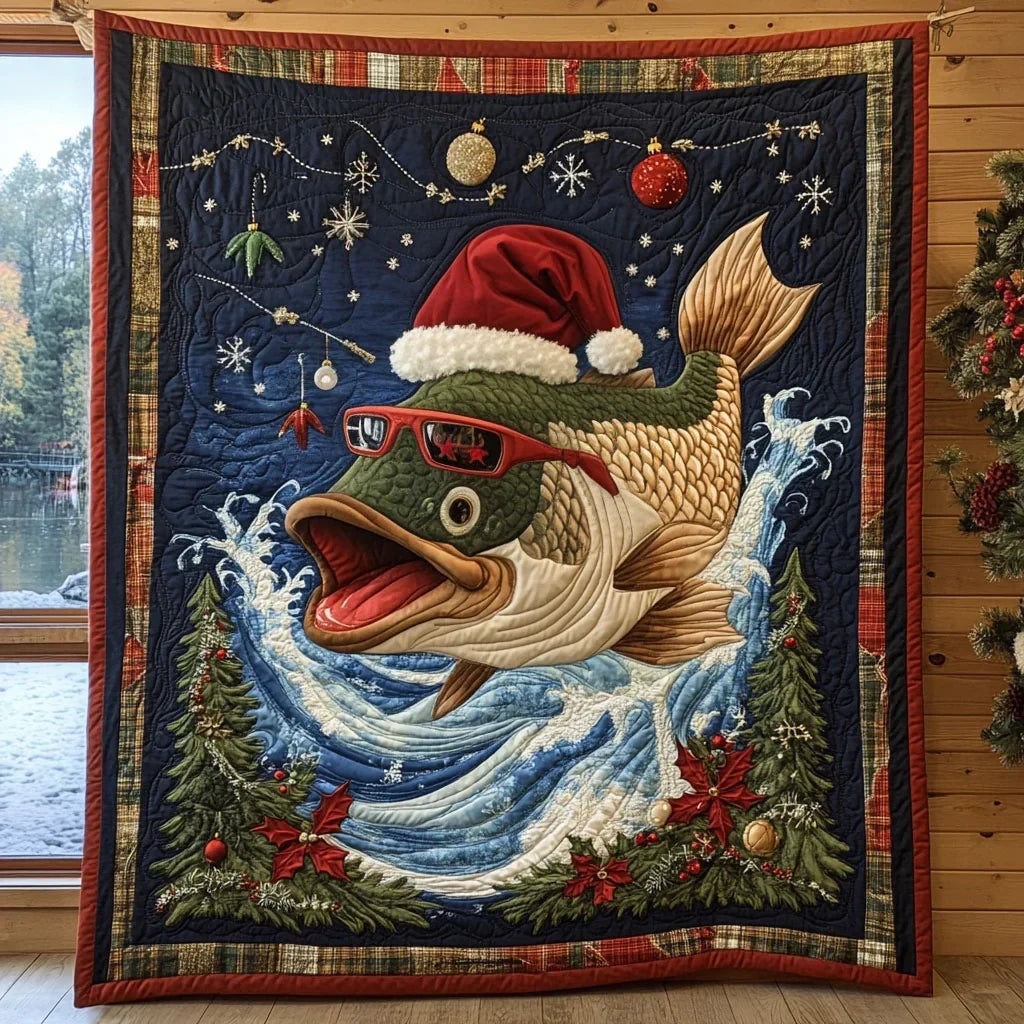 Winter Fishing Quilt Blanket