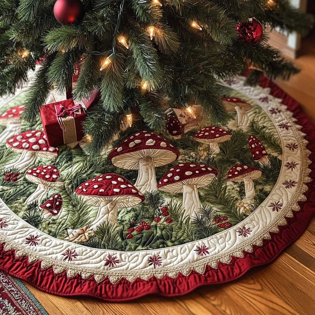 Winter Forest Tales Christmas Quilted Tree Skirt