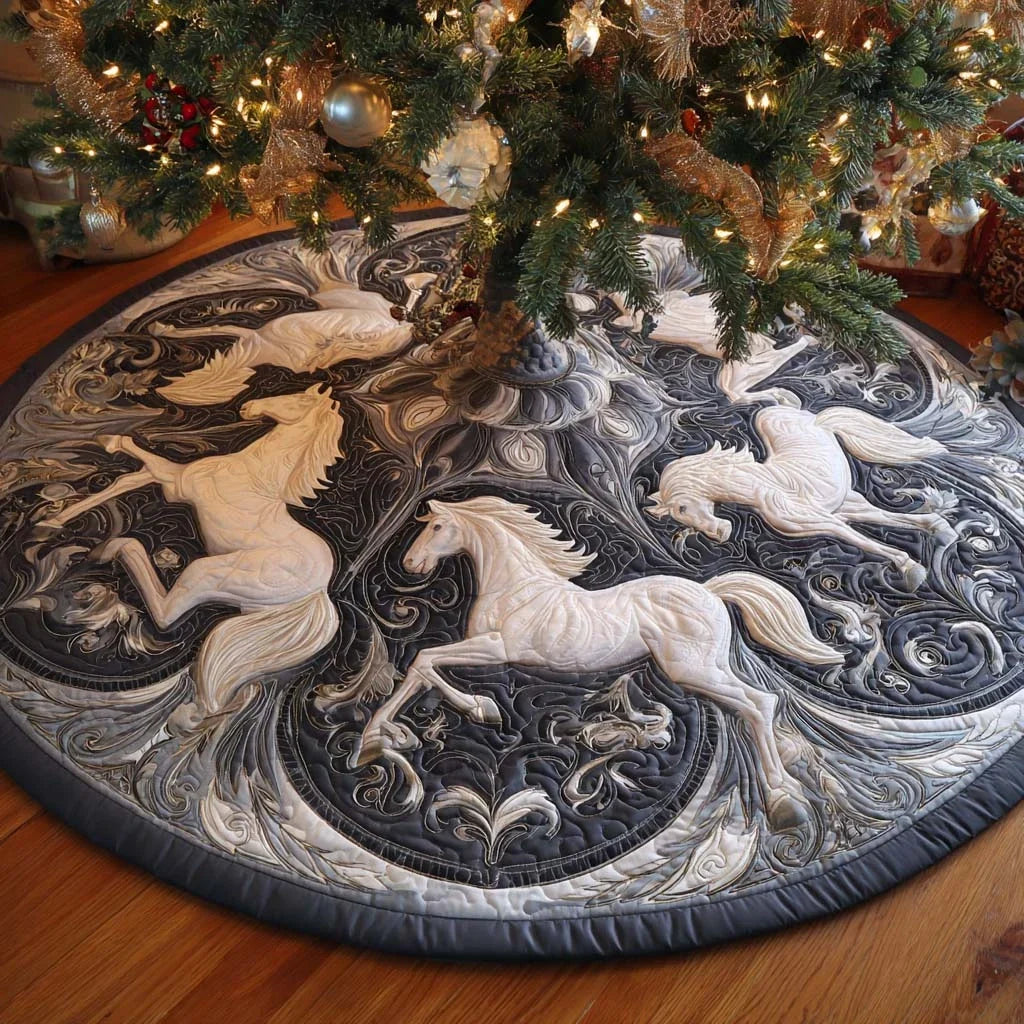 Winter Gallop Quilted Tree Skirt