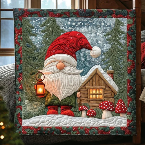 Winter Glow Gnome Quilt Blanket