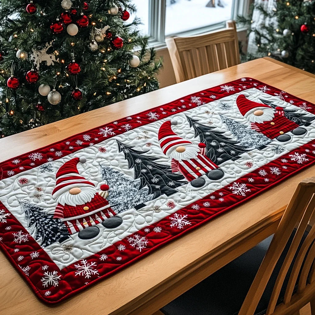 Winter Gnome Quilted Table Runner