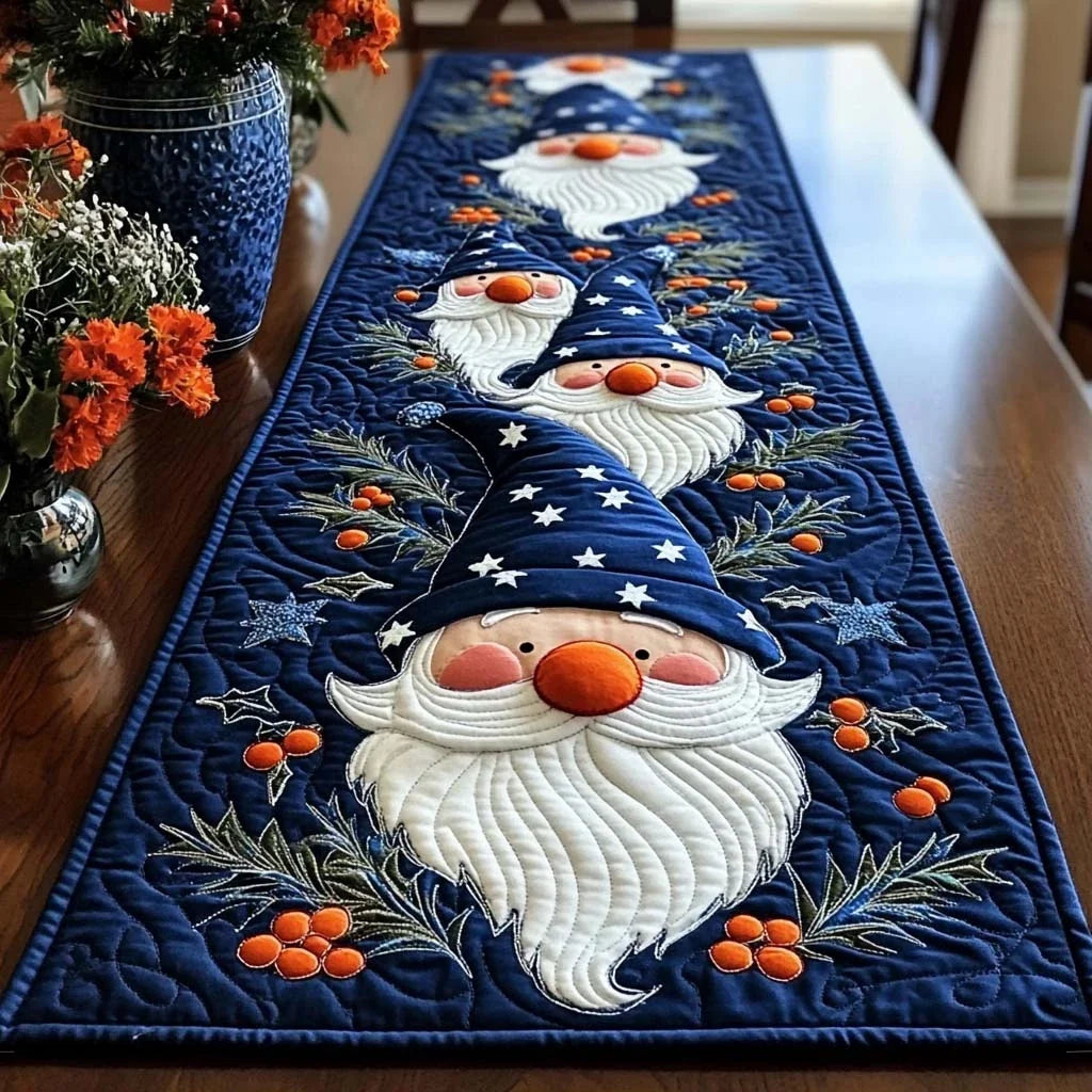 Winter Gnomes Quilted Table Runner