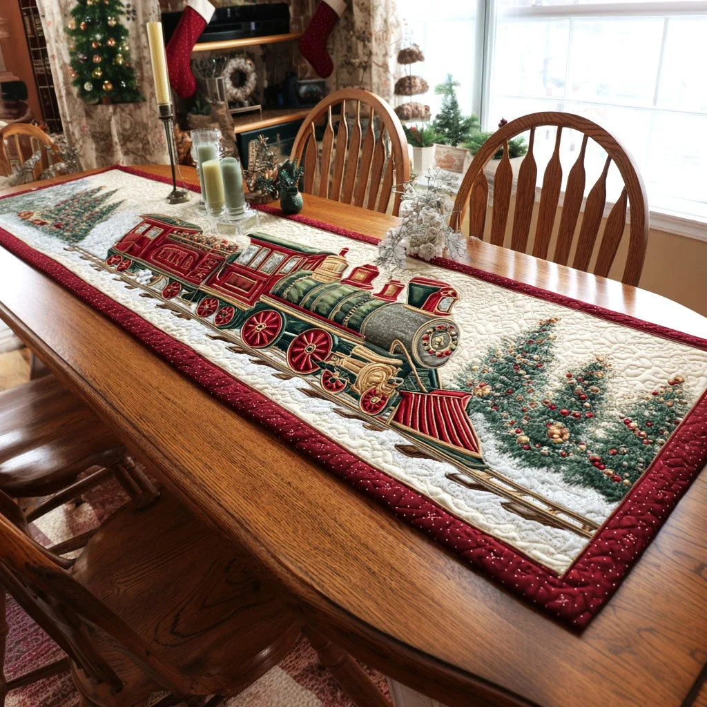 Winter Locomotive Quilted Table Runner