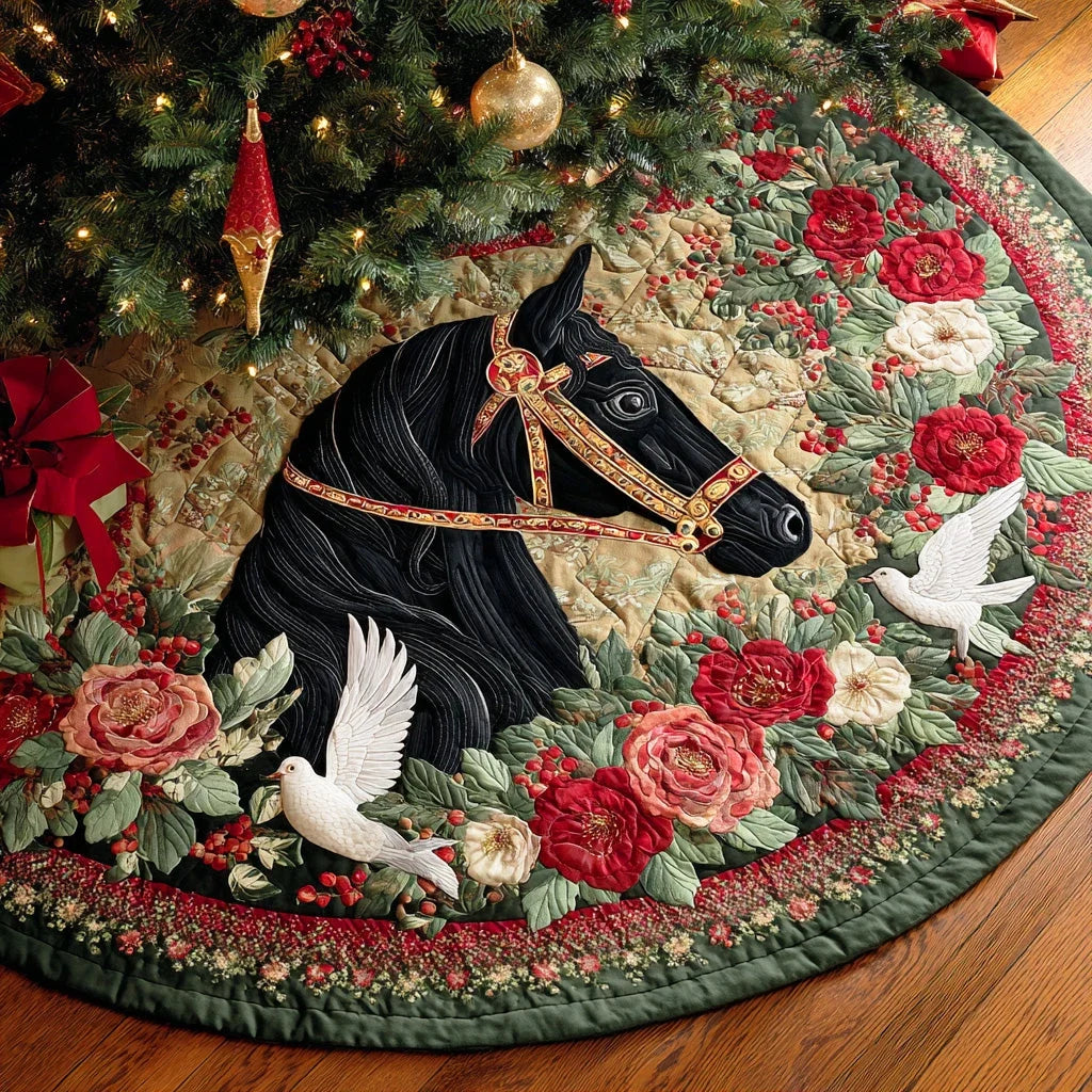 Winter Mane Grace Christmas Quilted Tree Skirt