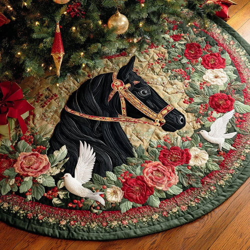 Winter Mane Grace Christmas Quilted Tree Skirt