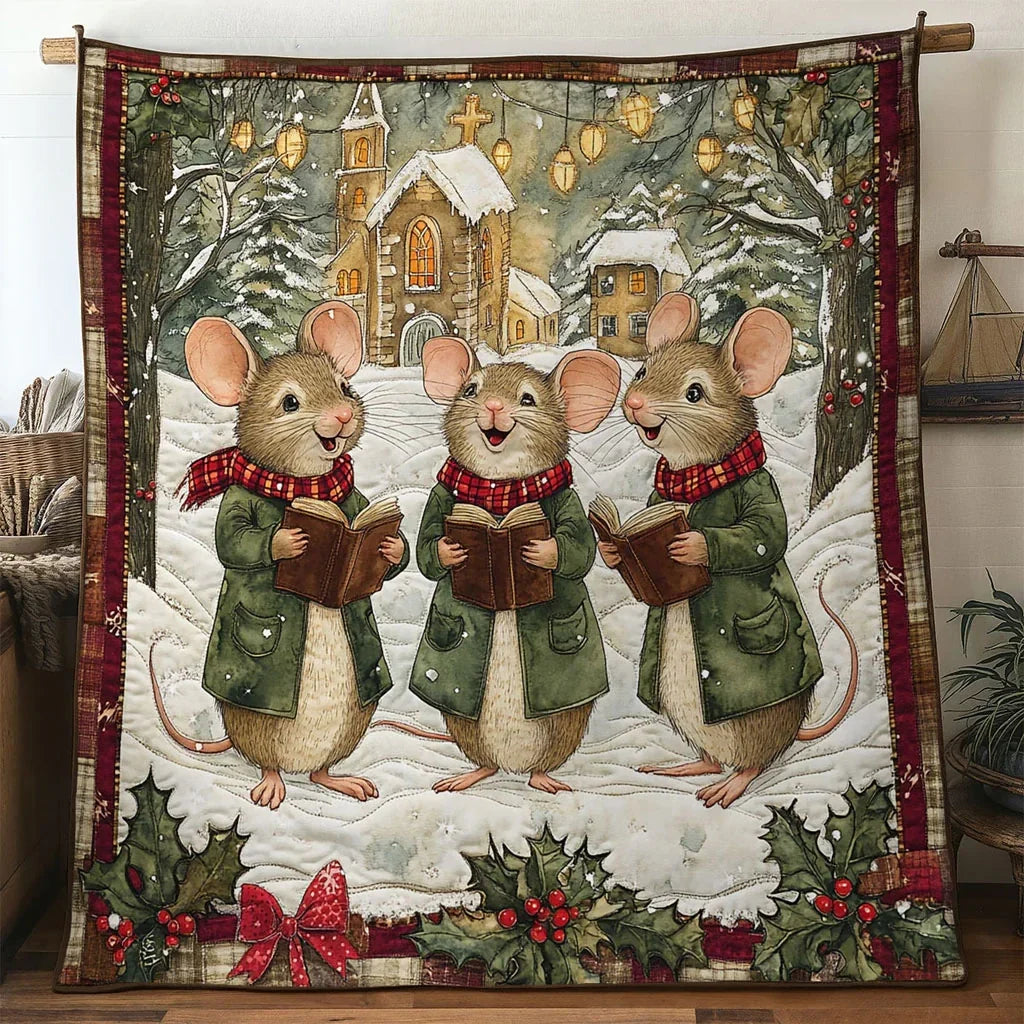 Winter Melody Mouse Quilt Blanket