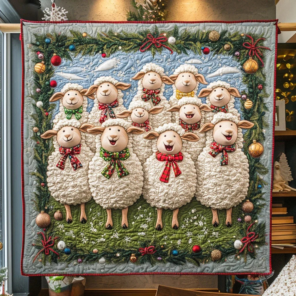 Winter Melody Sheep Quilt Blanket