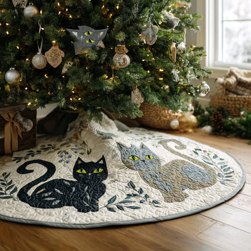 Winter Paws Christmas Quilted Tree Skirt