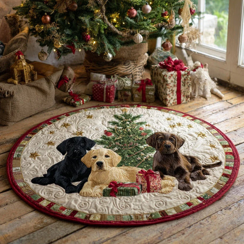 Winter Paws Quilted Round Mat
