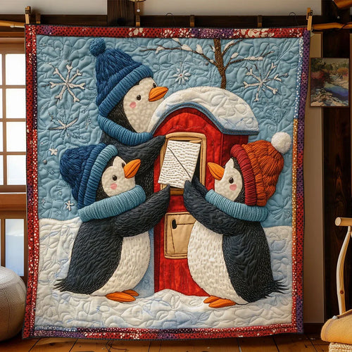 Winter Penguin Quilt Blanket
